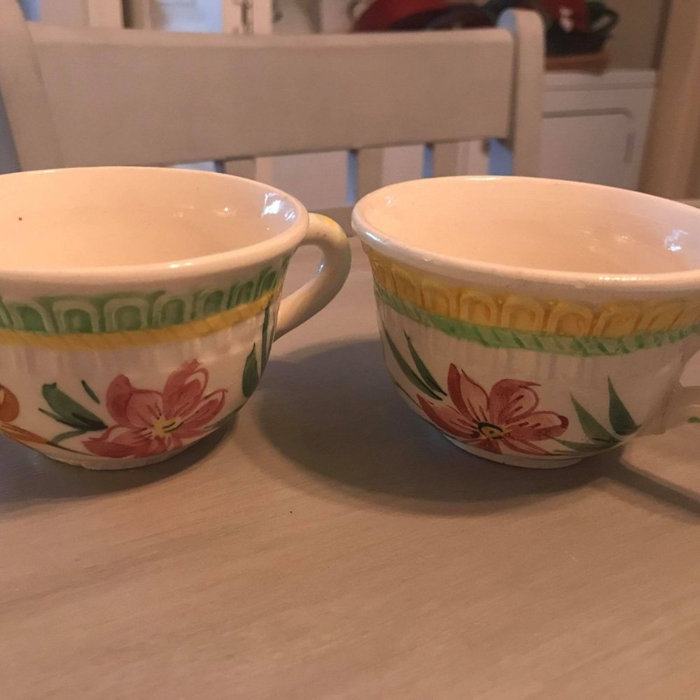 Two Mid Century Italian Pottery Coffee Cups